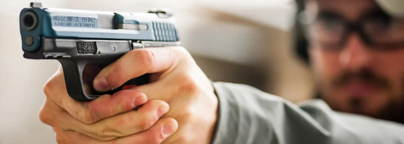 Aiming a handgun