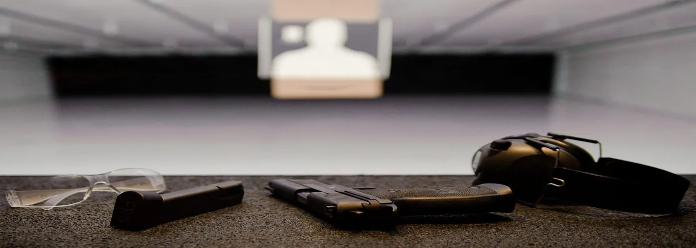 Firearms at a shooting range